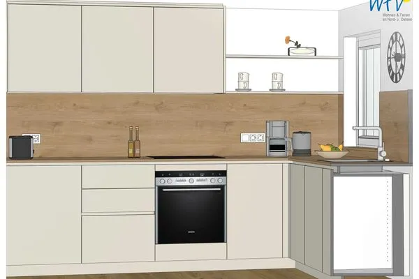 Küche / Küchenzeile Friesenfranz Ferienwohnung Gartenfriese