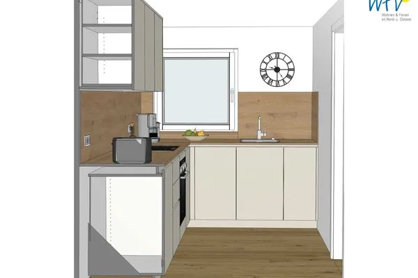 Küche / Küchenzeile Friesenfranz Ferienwohnung Gartenfriese