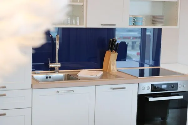 Küche / Küchenzeile  FeWo Meerzeit Dachterrasse & Spa in Block 1