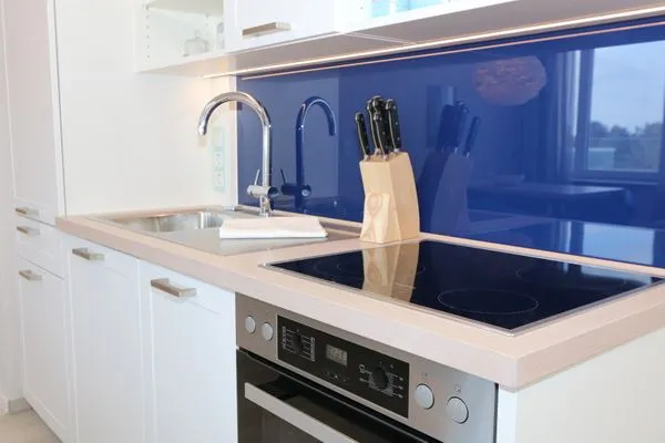 Küche / Küchenzeile  FeWo Meerzeit Dachterrasse & Spa in Block 1