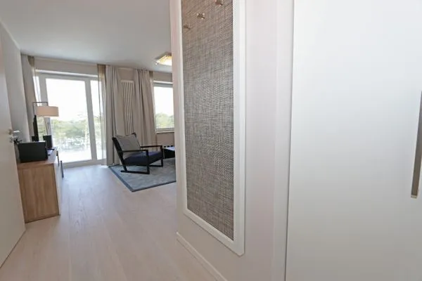 Wohnzimmer  FeWo Meerzeit Dachterrasse & Spa in Block 1