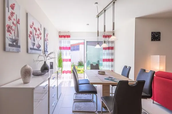 Ferienwohnung Leonie Hafenresidenz Waren (Müritz) – Essbereich mit Terrassenzugang  Leonie