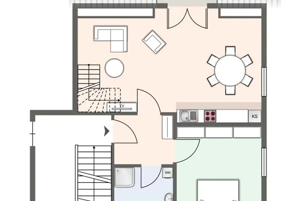 Ferienhaus Störtebeker Appartement Waterkant SPO 4 SPO Ording - Grundriss