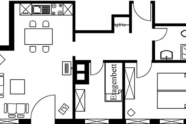  Ferienwohnung 1 "Der Künstlergarten"  - Grundriss