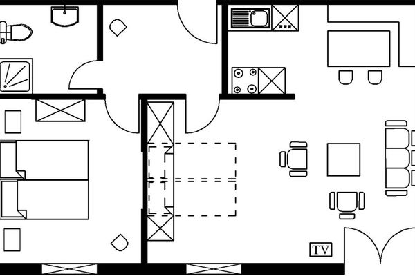  Ferienwohnung 2 "Der Künstlergarten"  - Grundriss