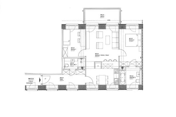 Grundriss  FeWo MeerSonneWind in PRORA - 9.35