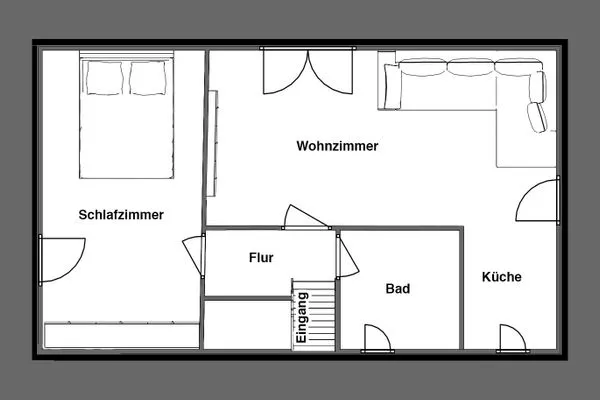 Haus Schultheissenstr. 10 Die kleine Cuxperle FeWo 2 Döse - Grundriss