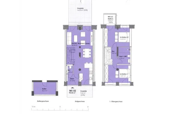 Grundriss  FeWo Gooddays in PRORA Maisonette mit Terrasse & Balkon - 8.02