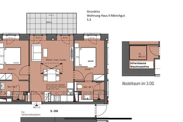 Grundriss  FeWo Wellenblick in PRORA - 2.53