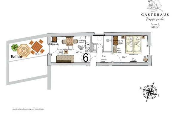   Apartment mit Balkon "Sonnenhopfen"