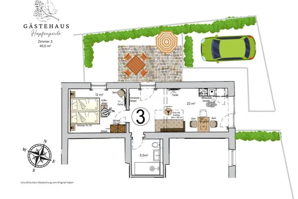   Apartment mit Terrasse "Zauberhopfen"