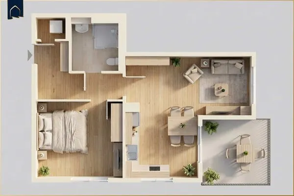 Grundriss  Ferienwohnung Haffkoje