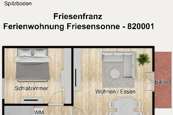 Grundriss Friesenfranz Ferienwohnung Friesensonne