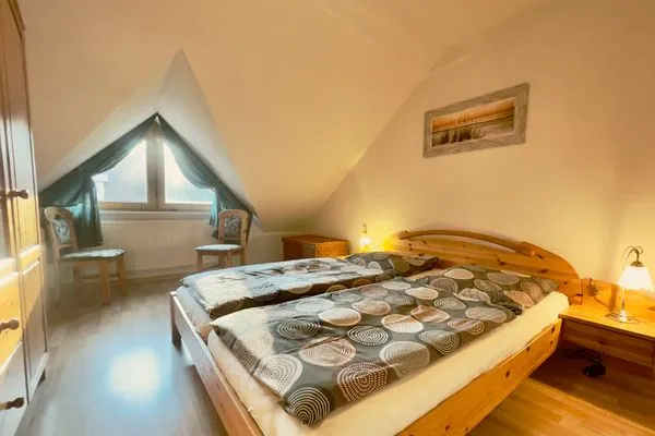 Blick ins Schlafzimmer Ferienpark Freesenbruch Reihenhaus 8b - Muschel