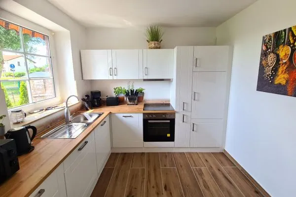 Küche / Küchenzeile  Ferienhaus Haffliebe mit Sauna und Kamin