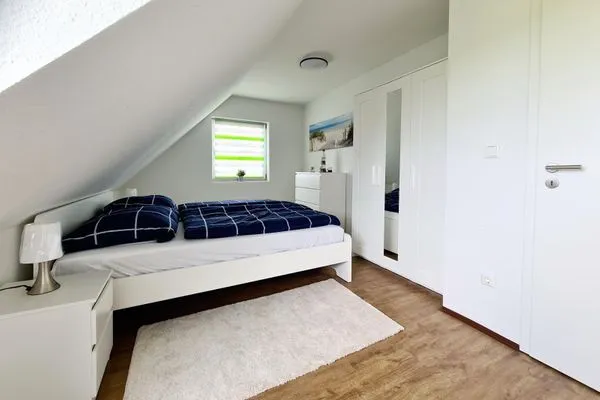 Schlafzimmer  Ferienhaus Haffliebe mit Sauna und Kamin