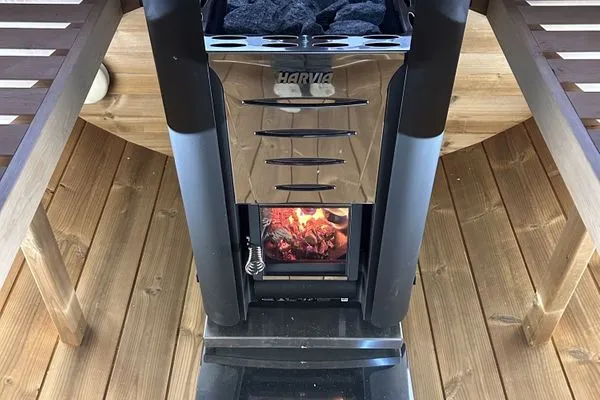 Kamin-/Ofen  Ferienhaus Haffliebe mit Sauna und Kamin