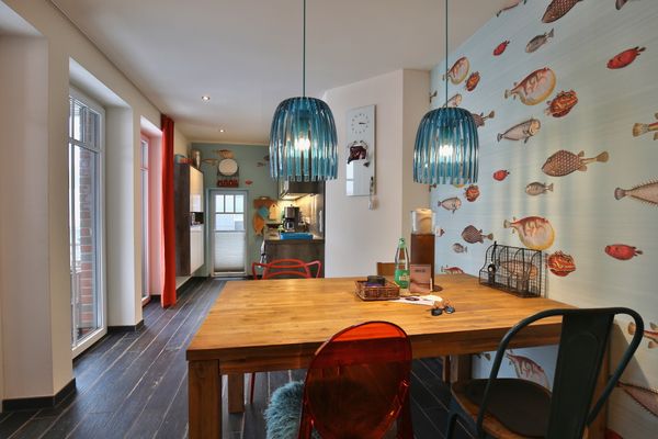 Bootshaus I Ferienwohnung Unter Fischen Wangerooge - Wohnzimmer