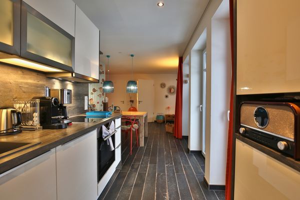 Bootshaus I Ferienwohnung Unter Fischen Wangerooge - Küche / Küchenzeile