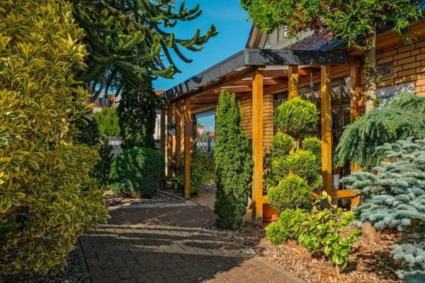 Gartenblick  Ferienwohnung Neue Reihe 83 a