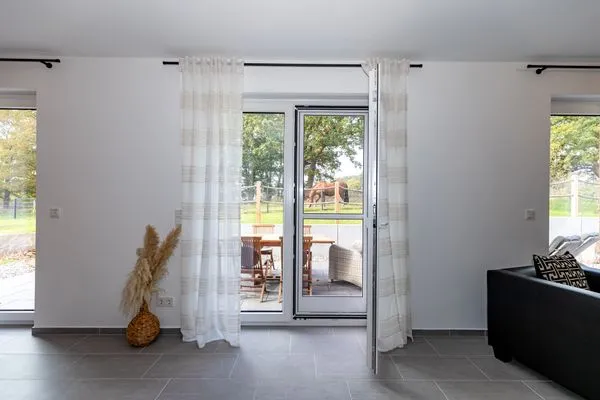 Terrasse  Ferienhaus Stangenberg Bucht