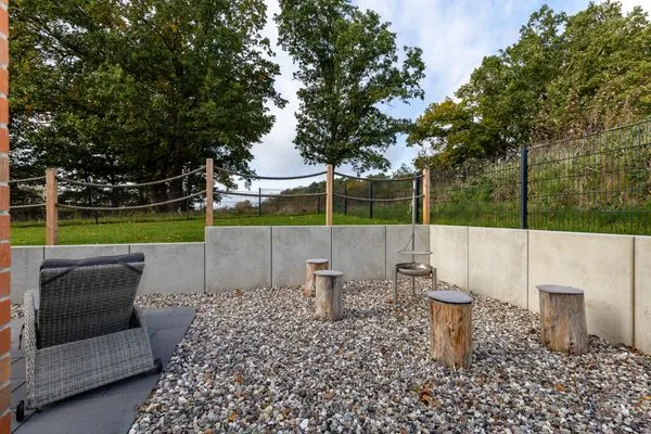 Terrasse  Ferienhaus Stangenberg Bucht