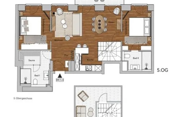 Grundriss  FeWo Deck54 Dachterrasse in PRORA - 3.54