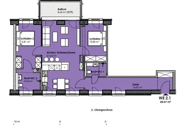 Grundriss  FeWo Wunderschön! in PRORA - 8.21