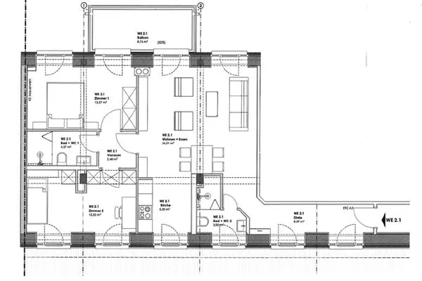 Grundriss  FeWo Düne 18 in PRORA - 5.21