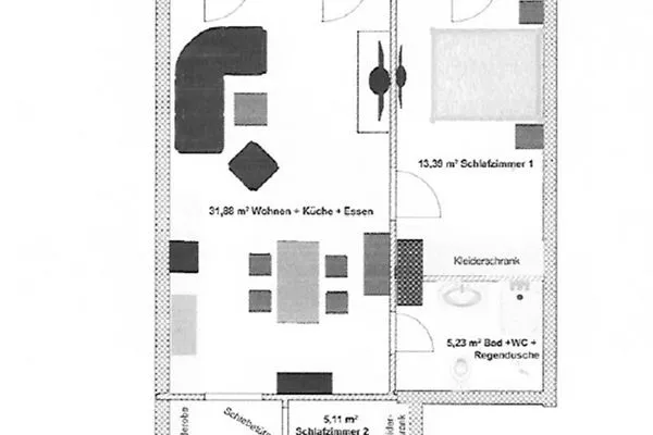 Grundriss  FeWo Ostseebrise in PRORA - 5.03