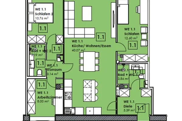 Grundriss  FeWo Sunshine Coast in PRORA - 4.11