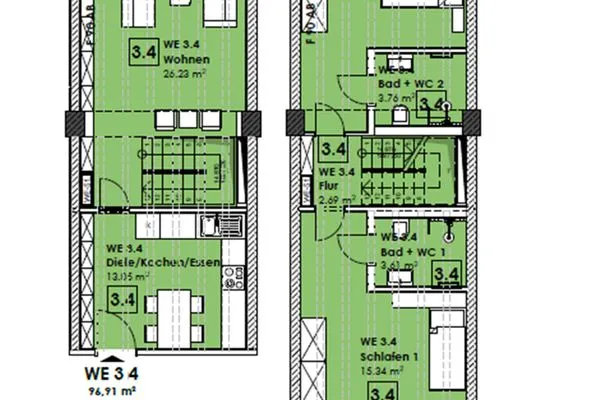 Grundriss  FeWo Sunrise in PRORA - 4.34