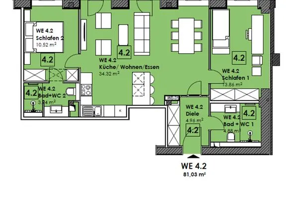 Grundriss  FeWo Meerlust in PRORA - 4.42