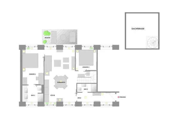 Grundriss  FeWo Sealion Dachterrasse in PRORA - 5.51