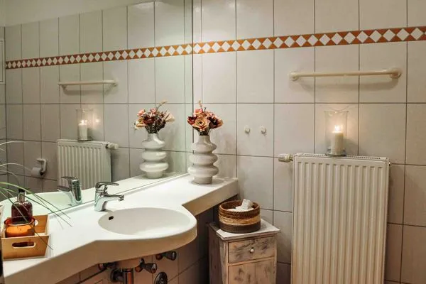 Badezimmer  Ferienwohnung Poseidon Residenz Störtebecker