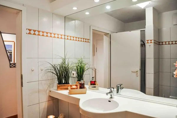 Badezimmer  Ferienwohnung Poseidon Residenz Störtebecker