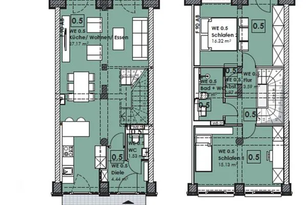 Grundriss  FeWo Steife Brise in PRORA - 3.05