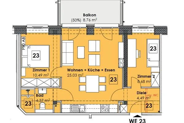 Grundriss  FeWo Sanddüne in PRORA - 6.42