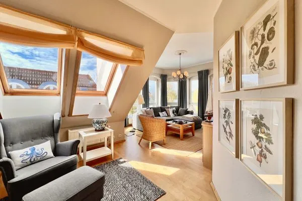 Wohnzimmer  Turmsuite Kühlungsborn