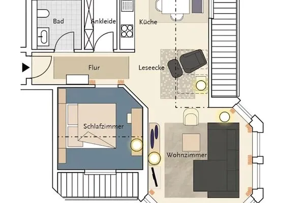 Grundriss  Turmsuite Kühlungsborn