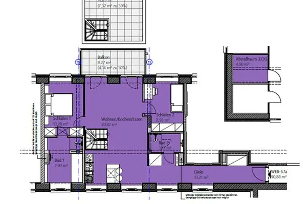 Grundriss  FeWo Sky Suite Proradies Dachterrasse in PRORA - 8.51a