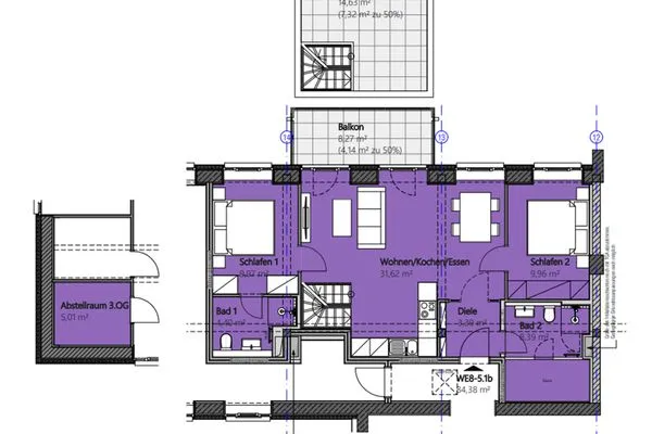 Grundriss  FeWo Sky Lodge Dachterrasse in PRORA - 8.51b