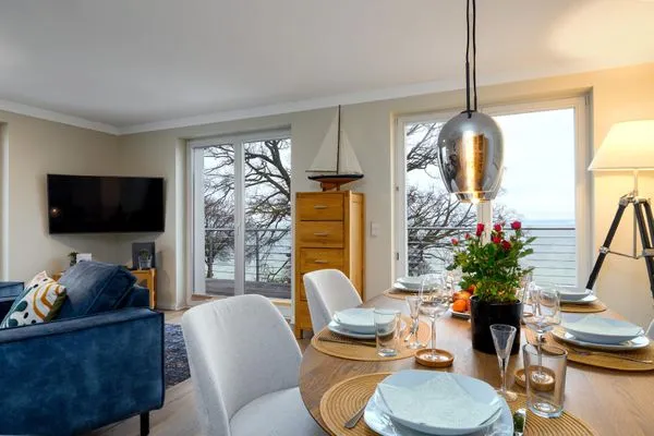 Wohnzimmer  FeWo Seeadler - Sauna, Meerblick, Dachgeschoss