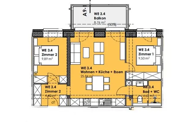 Grundriss  FeWo room-of-light in PRORA - 9.34
