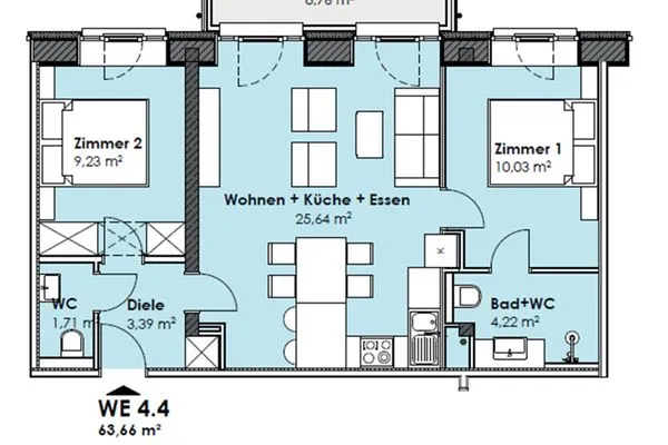 Grundriss  FeWo Strandglück in PRORA - 9.44