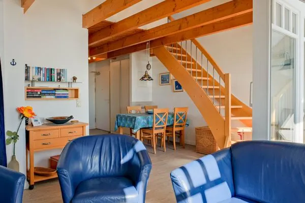 Wohnzimmer  Ferienwohnung Haffblick im Haus am Yachthafen