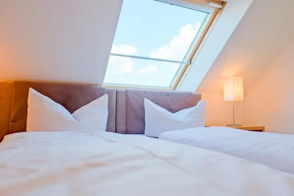 Bett  Ferienwohnung Haffblick im Haus am Yachthafen