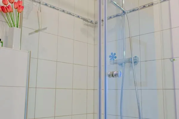 Badezimmer  Ferienwohnung Haffblick im Haus am Yachthafen