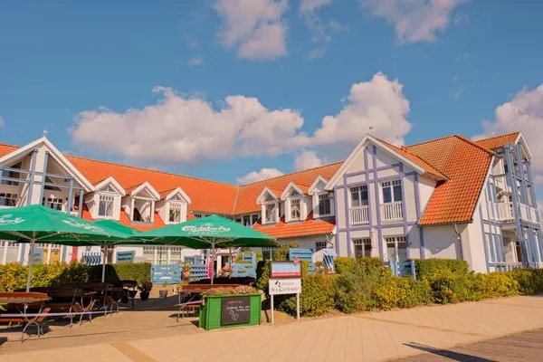Fassade / Eingang  Ferienwohnung Haffblick im Haus am Yachthafen
