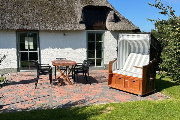  Reetdachhaus Deichperle Halbinsel Eiderstedter - Terrasse